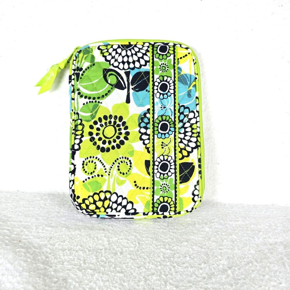 Vera Bradley Limes Up E-Reader Sleeve Tablet Soft Case  9" x 7" Aqua Green